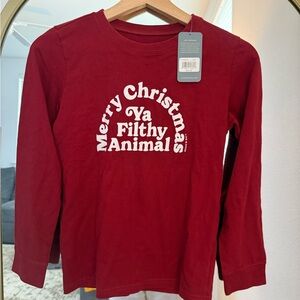 Life Is Good Kids Red Christmas Long Sleeve Tee